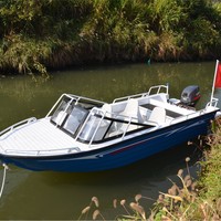 Perahu Patroli Penyelamatan Wisata Memancing Berbahan Aluminium Alloy Dilas dengan Motor 200HP Desain Kapal Pesiar Mewah Buatan Cina