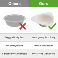 Bol triangulaire biodégradable en bagasse de canne à sucre, jetable, pour la restauration, les événements, les fêtes et les plats à emporter