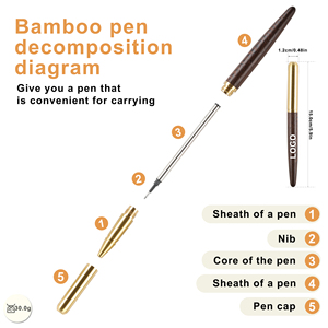 Stylo à encre gel en bois artisanal personnalisé, éco-responsable, de haute qualité, avec logo imprimé au laser, vente en gros pour cadeaux d'affaires - Product Image 3