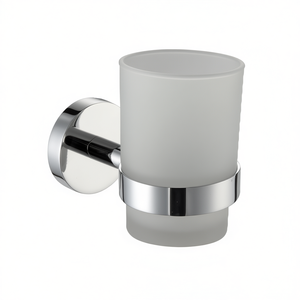 Support pour brosse à dents Onia Line en laiton chromé, largeur 8 cm, hauteur 23 cm, accessoire de salle de bain mural - Product Image 3