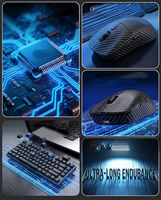 Mouse Gaming Nirkabel Serat Karbon Tri Mode 2.4G Bluetooth 5.2 Isi Ulang, Mouse Gaming Berkabel untuk Laptop