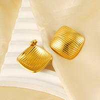 Boucles d'oreilles tendance en acier inoxydable 18 carats plaqué or pour la fabrication de bijoux de mode pour femmes