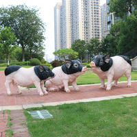 Escultura de Cerdo de Resina Artificial Ecológica Pequeña Fragante Pastoral Jardín Patio Supermercado Tienda Decoración Exhibición Animal