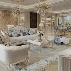 Canapé sectionnel Runwood style palais français de luxe, en bois massif sculpté, style néo-classique européen, pour salon, mobilier de villa - Product Image 1