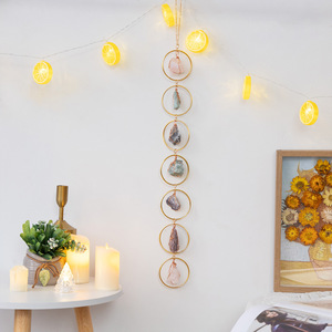 <strong>Wholesale</strong> High Quality Natural <strong>Raw</strong> Gemstones Hanging Ornament 7 Chakra Quartz Healing <strong>Crystals</strong> Wall Hanging Decor SC003 - Product Image 1