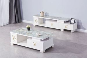 Meuble <span class=keywords><strong>TV</strong></span> IMAJ Design Tendance Blanc et Noir Effet Marbre, Meuble <span class=keywords><strong>TV</strong></span> Moderne en Bois, Ensemble <span class=keywords><strong>Commode</strong></span> de Luxe pour Salon, Meubles de Maison en Gros - Product Image 4