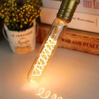 Ampoule LED Spirale Vintage en Verre 4W B22 à Filament Flexible Décoratif avec Télécommande pour Base AC/DC E14/E26/E27