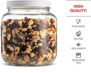 64oz Lave-Vaisselle Bocal à Conserves En Métal Couvercle Hermétique Large Bouche Demi Gallon Bocal En Verre - Product Image 6