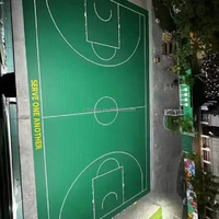 Terrain de basket-ball à domicile |   Système amovible pour terrains de tennis et de basketball en extérieur, lignes et logos personnalisés