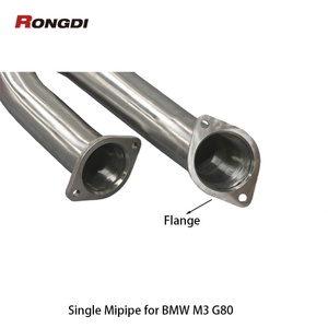 SS304 High Flow M Performance 3.5 Inch Exhaust System for BMW S58 G80 M3 G82 M4 2020+ MidPipe with Brace - Product Image 2