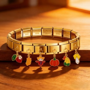 Pulsera de dijes italianos de acero inoxidable antideslustre al por mayor, serie de verduras y frutas, joyería para niños, regalo para fiestas - Product Image 4