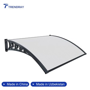 Auvent personnalisé <span class=keywords><strong>en</strong></span> <span class=keywords><strong>polycarbonate</strong></span> durable, protégé contre les UV, avec structure <span class=keywords><strong>en</strong></span> aluminium, pour terrasses et fenêtres - Product Image 1