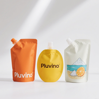 Pochette en plastique à bec avec imprimé personnalisé et fond debout pour recharge de jus de smoothie de nourriture pour bébé sac d'emballage de liquide