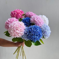 KEWEI 1770 Kedatangan Baru Bunga Hydrangea Sutra Besar Bunga Hydrangea Buatan Dekorasi Rumah Salon Ruang Tamu Ornamen