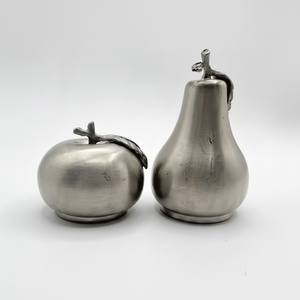 Salero y pimentero de Metal de acero inoxidable, juego de mesa de lujo con forma de fruta de acabado atractivo de 2 botellas y tarros de especias - Product Image 1