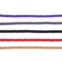Cordon torsadé en poudre de polyester multicolore de 5 mm Cordon de rayonne torsadé Corde en satin Tresse de soie 100% Polyester 5 MM/Diamètre personnalisé T/T