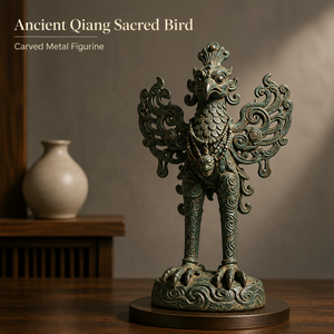 Figura Coleccionable <span class=keywords><strong>de</strong></span> Arte <span class=keywords><strong>de</strong></span> Metal Fundido en 3D del Totem Cultural del Pájaro Divino del Antiguo Reino Qiang, Guardián Sagrado - Product Image 2