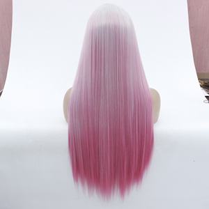LINDALHAIR, <span class=keywords><strong>peluca</strong></span> Rosa degradada con <span class=keywords><strong>peluca</strong></span> frontal <span class=keywords><strong>de</strong></span> encaje rubio platino, <span class=keywords><strong>peluca</strong></span> blanca recta a colorete, <span class=keywords><strong>peluca</strong></span> Rosa sirena para <span class=keywords><strong>Drag</strong></span> <span class=keywords><strong>Queen</strong></span>, Cosplay - Product Image 6