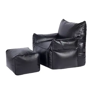 Factory Supplier Custom faul sitzen im Freien wasserdichte Sitzsack Stühle weiche Sitzsack Sofa Fuß stütze