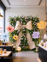 Boogknoop Wanddecoratie Kunstbloemen Kunstbloemen Scène Styling Winkel Achtergrond Bloemenmuur Hoogwaardig binnenlandschapsschikking ornament