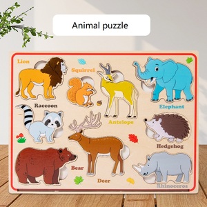 Vente en gros de <span class=keywords><strong>puzzle</strong></span> tridimensionnel pour l'éducation précoce des enfants, jouet en bois pour le trafic d'animaux pour bébés de 1 à 2 ans - Product Image 3