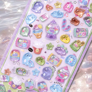 สติกเกอร์นูน 3 มิติ น่ารัก เป็นมิตรกับสิ่งแวดล้อม รูปทรงกลม สำหรับเด็กผู้หญิง ลายตัวอักษร ปลอดสารพิษ กันน้ำ ลายการ์ตูนเจ้าหญิง - Product Image 2