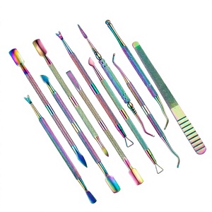 Pousse-cuticules et coupe-cuticules double embout réutilisable en acier inoxydable, emballé, SATINSKY - Product Image 1