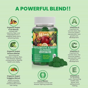 OEM ODM SuperGreen Gummy Vitamines et Minéraux Essentiels Végétaliens Sans Gluten Gommes Vertes Tonifiantes pour Adultes 60 Comprimés 2 par paquet - Product Image 4