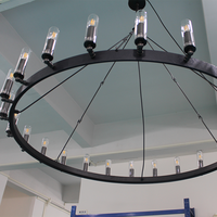Yihao fait à la main couleur laiton branche lustre pour chambre salon escalier taille moyenne avec ampoule Base ventes directes d'usine