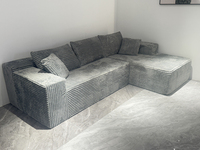 Pouf de bureau ergonomique multi-personnes, repose-pieds extensible, ottoman modulaire en L reconfigurable et rembourré pour villa