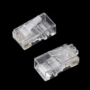 Conector macho para fêmea rj45, amostras gratuitas conector cat5 cat5e cat6 utp 8p6c plug 100 pçs/saco 8p8c desbloqueado conectar rj45