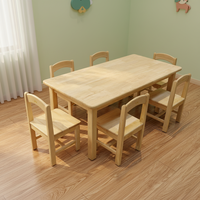 Ensemble de table et de chaises pour la maternelle, la crèche et l'éducation préscolaire, table carrée en bois massif, table de jeu multifonctionnelle