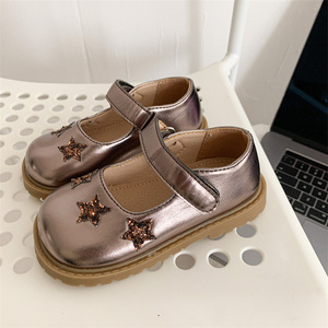 Chaussures en cuir tendance pour filles, simples, colorées, plates, décontractées, souples, antidérapantes, tailles 21-30, en promotion, pour fêtes et occasions. - Product Image 2