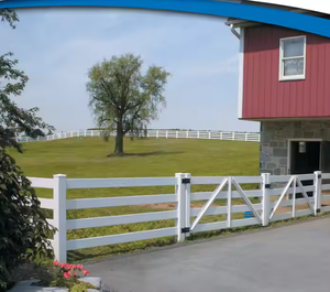 Personalizado 4 Rail Australia Flexível Vinil Horse Ranch Farm Race Corral Saltando PVC Tough Belt Cerca Painéis com Portão - Product Image 3