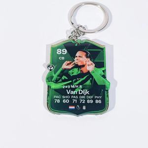 Llavero de acrílico con tarjeta de estrella del fútbol, llavero personalizado con estadísticas del jugador, regalo transparente de acrílico para aficionados al fútbol, colgante para coche o bolso. - Product Image 5
