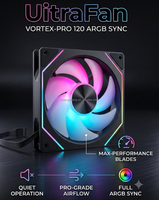 Ventilateur de refroidissement ARGB 120 mm, ventilateur de boîtier PC RVB adressable, ventilateur de refroidissement d'ordinateur haute vitesse