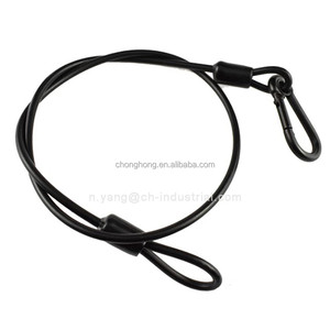 Câble en acier flexible <span class=keywords><strong>de</strong></span> 5/32 po, câble <span class=keywords><strong>de</strong></span> sécurité robuste, revêtement vinyle, 7x7, extrémités bouclées en acier inoxydable, corde métallique avec mousqueton - Product Image 4