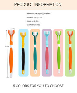 Fábrica Atacado Pet <span class=keywords><strong>Toothbrush</strong></span> Multicolor Três Cabeças Pet Dental Care Animais <span class=keywords><strong>Toothbrush</strong></span> Cat 360 <span class=keywords><strong>Dog</strong></span> <span class=keywords><strong>Toothbrush</strong></span> - Product Image 5