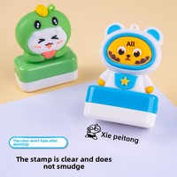Tampons encreurs en plastique photosensibles, imperméables et résistants à la décoloration, avec motifs de personnages de dessins animés pour vêtements de maternelle, vente en gros
