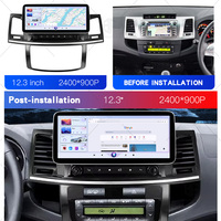 Lecteur DVD de voiture Qualcomm 12,3 pouces Octa Core, navigation GPS, écran tactile, Carplay, Mirror Link pour Toyota Hilux 2005-2014, 4G LTE