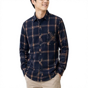 Chemise en flanelle à carreaux pour homme OEM, manches longues, boutonnée, décontractée, avec poche poitrine, douce, chaude, brossée, pour l'automne et l'hiver - Product Image 4