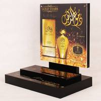 Présentoir de produits de soins personnels en acrylique, présentoir de parfum en perspex, présentoir de comptoir POP, présentoir de cosmétiques en acrylique noir, unité de glorification