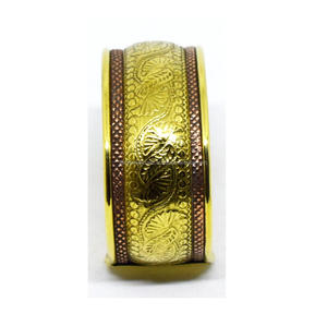 Vintage 1990 African inspired <b>copper</b> Chunky Gold <b>Bangle</b> Oval Hole Cuff Bracelet Gold Matte Finish Gold Jewelry Gift for Sister - Product Image 6