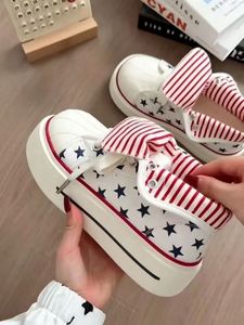 Zapatillas de lona de caña alta con <span class=keywords><strong>plataforma</strong></span> para aumentar la altura, con cordones, estilo dos en uno, a la moda, con capas, versátiles, modelo 2026 <span class=keywords><strong>Star</strong></span> Shoes - Product Image 6