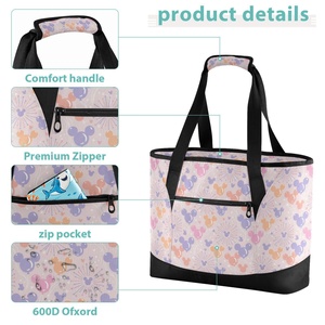 Luxury Designer Custom Logo Insulated Cooler Tote Bag Reusable Hawaii Characters Print Insulated Grocery Shopping Cooler Bag - Product Image 5