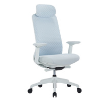 Jiban Chaise de bureau moderne Table de conférence blanche et chaise en tissu doux pour les femmes qui travaillent et les joueurs