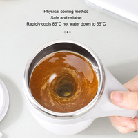 Mug à agitation magnétique entièrement automatique en acier inoxydable portable de 380 ml, alimenté par batterie