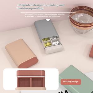 Boîte à pilules de voyage portable en plastique, 7 jours, 6 compartiments, organisateur de médicaments durable, vente en gros - Product Image 1