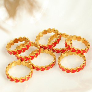 แหวนรูปหัวใจชุบทองผู้หญิงเครื่องประดับวันวาเลนไทน์แหวนแฟชั่น JZ39 - Product Image 3