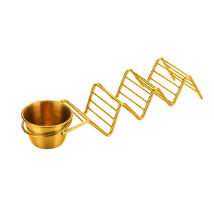 Soporte Moderno para Tacos Mexicanos <span class=keywords><strong>de</strong></span> Acero Inoxidable con Portavasos Individual y Porta Salsas, Apto para Alimentos, Reciclable, para Fiestas - Product Image 5